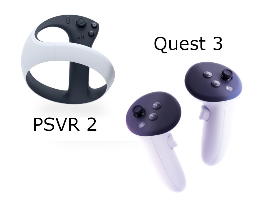 PSVR 2 vs Quest 3 controllers