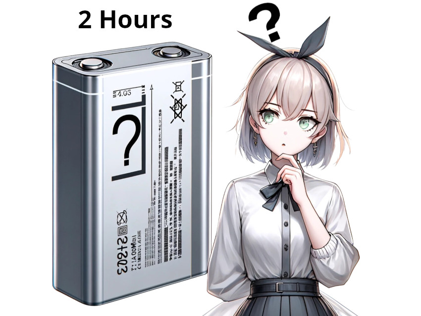Anime character questioning the Quest 3 Battery Life. 2 Hours?